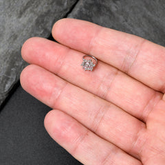 20G 5/16 Pink Clear CZ Gem Snowflake Nose Hoop