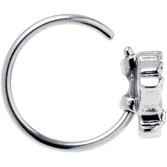 20G 5/16 Clear CZ Gem Mesmerizing Ocean Sea Shell Magic Nose Hoop