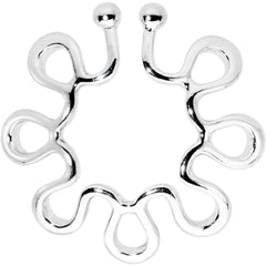 Trippy Flower Clip On Fake Nipple Ring Set