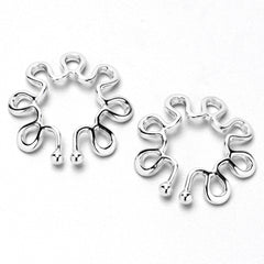 Trippy Flower Clip On Fake Nipple Ring Set