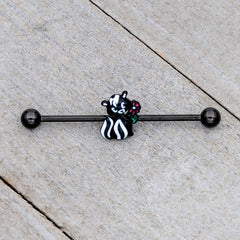 14G Black Funky Skunk Industrial Barbell 38mm