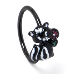 20G 5/16 Black Funky Skunk Nose Hoop