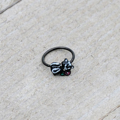 20G 5/16 Black Funky Skunk Nose Hoop