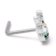 20G 7mm Easter Egg Bunny L Shape Nose Ring