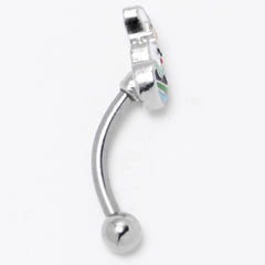 16G 5/16 Easter Egg Bunny Curved Eyebrow Ring