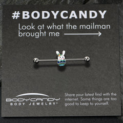 14G Easter Egg Bunny Industrial Barbell 38mm