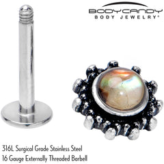 16G 5/16 Brown Faux Shell Circle of Glam Labret Monroe Tragus