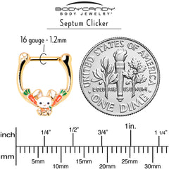 16G 5/16 Gold Tone Cutie Easter Bunny Cartilage Clicker