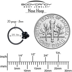 20G 5/16 Aurora Gem Black Saturn Space Moon Nose Hoop