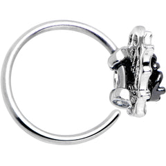 20G 5/16 Clear CZ Gem Heart of Spider Nose Hoop