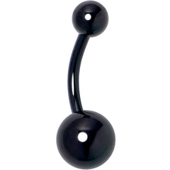 Black ASTM F-136 Implant Grade Titanium Internally Threaded Belly Ring