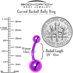 Purple ASTM F-136 Implant Grade Titanium Internally Threaded Belly Ring