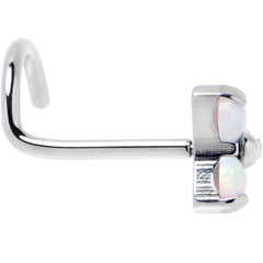20G 1/4 White Synthetic Opal ASTM F-136 Implant Grade Titanium Threadless Left Nose Screw