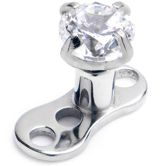 14G 3mm CZ Top 3 Hole Dermal Implant Grade Titanium Anchor Base