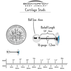 16G 1/4 Loving Blue Whales Cartilage Tragus Stud