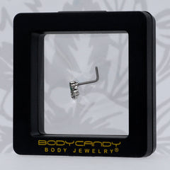 20G 1/4 Palm Tree Love Heart L Shape Nose Ring