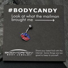 Patriotic Kissy Lips Belly Ring