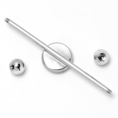 14G Inlay Patriotic Kissy Lips Industrial Barbell 38mm