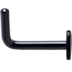 18G 1/4 Black ASTM F-136 Implant Grade Titanium Heart End L Shape Nose Ring