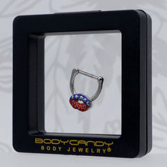 16G 5/16 Patriotic Kissy Lips Cartilage Clicker