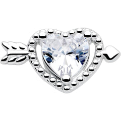 20G 1/4 Clear CZ Gem Fusion of Love L Shape Nose Ring