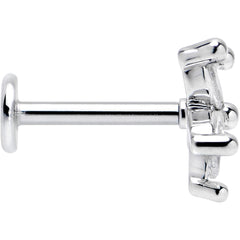 16G 5/16 Clear CZ Gem Flower Fantastic Internally Threaded Labret