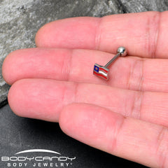 Patriotic Flag Barbell Tongue Ring