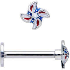16G 5/16 Patriotic Pinwheel Labret Monroe Tragus