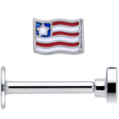 16G 5/16 Patriotic Flag Labret Monroe Tragus
