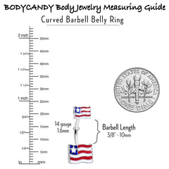 Patriotic Flag Double Mount Belly Ring