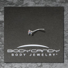 20G 7mm Patriotic Pinwheel L Shape Nose Ring