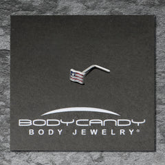 20G 7mm Patriotic Flag L Shape Nose Ring