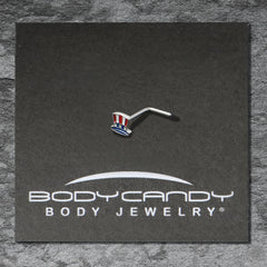 20G 7mm Patriotic Uncle Sam Top Hat L Shape Nose Ring