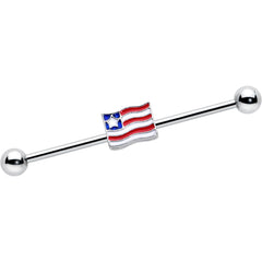 14G Patriotic Flag Industrial Barbell 38mm