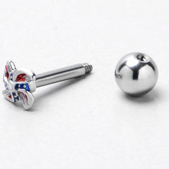 16G 1/4 Patriotic Pinwheel Cartilage Tragus Earring