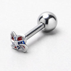 16G 1/4 Patriotic Pinwheel Cartilage Tragus Earring