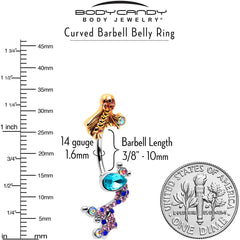 Aurora Gem Abstract Mermaid Double Mount Belly Ring