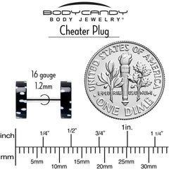 16G Black Acrylic Polka Dots White Cheater Plug Set