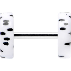 16G White Acrylic Polka Dots Black Cheater Plug Set