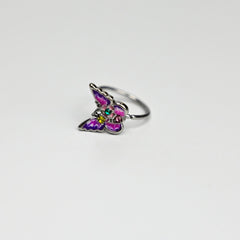 20G 5/16 Green Yellow Gem Exotic Butterfly Nose Hoop