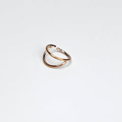 20G 5/16 Rose Gold Tone Double Nose Hoop