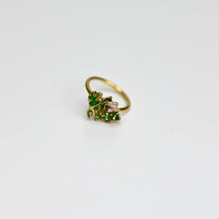 20G 5/16 Green Gem Gold Tone Butterfly Grapes Nose Hoop