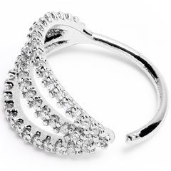 20G 3/8 Clear CZ Gem Faux Triple Hoop Nose Hoop