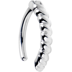 14G 3/8 Grade 23 Titanium Rope Style Hinged Hoop Belly Ring
