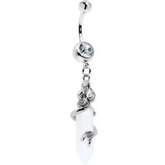 Clear Gem Mermaid Rider Dangle Belly Ring