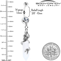 Clear Gem Mermaid Rider Dangle Belly Ring