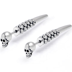 Skull Head Stainless Steel Screw Taper Cheater Plug Set