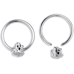 16G 3/8 Howling Ghost BCR Captive Ring Set of 4