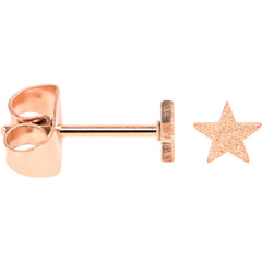 4mm-8mm Stars Stud Rose Gold Tone 316L Stainless Steel Earrings 6 Pack