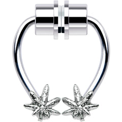 Pot Leaf Magnetic Septum Ring Horseshoe Non-Pierced Fake Nose Ring
